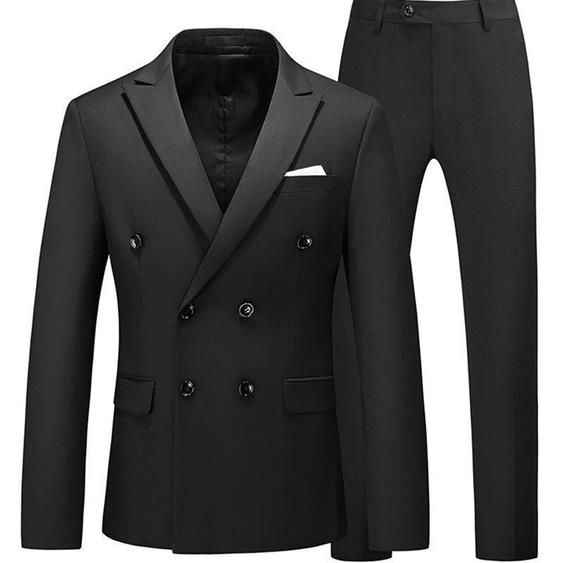 Men 2 Pieces Slim Fit Casual Tuxedo Suit Male Suits Set - Picture 4 of 16