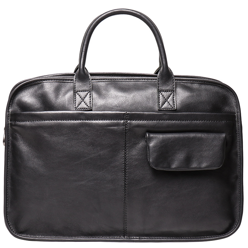 Men's Leather One Shoulder Crossbody Large Capacity Portable Briefcase — foto 4