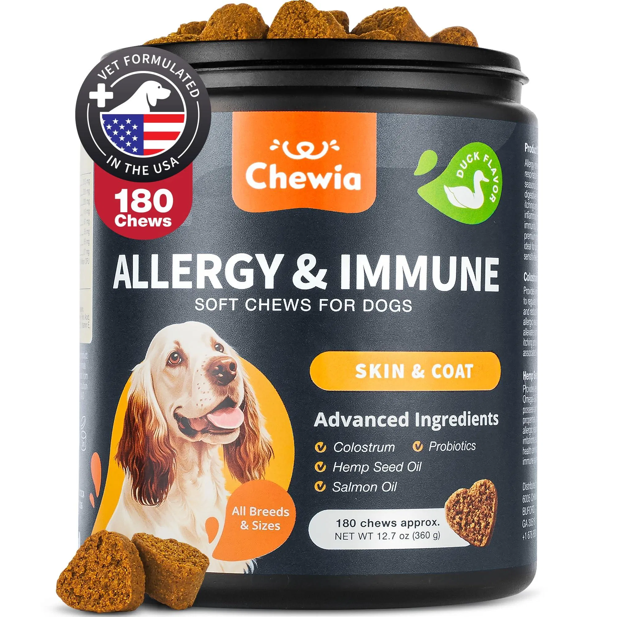 Dog Allergy Relief Chews Itch Relief For Dogs Anti Itch Dog Allergy Chews US Formulated Dog Itching Skin Relief With Salmon Oil Immune Health Seaso... Chewia - Shop at LoveMi
