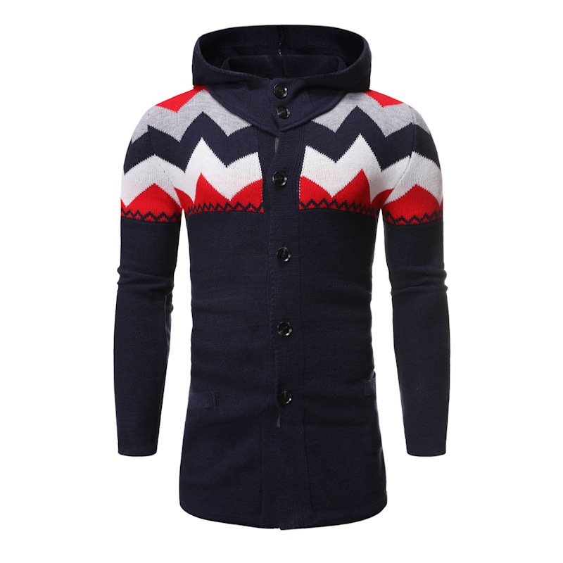 Autumn And Winter New European Code Men's Knitted Cardigan Sweater
