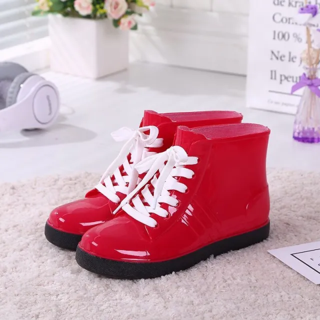 Women Fashion Style Outer Shoes Non slip Rain Boots Red - Shop at LoveMi