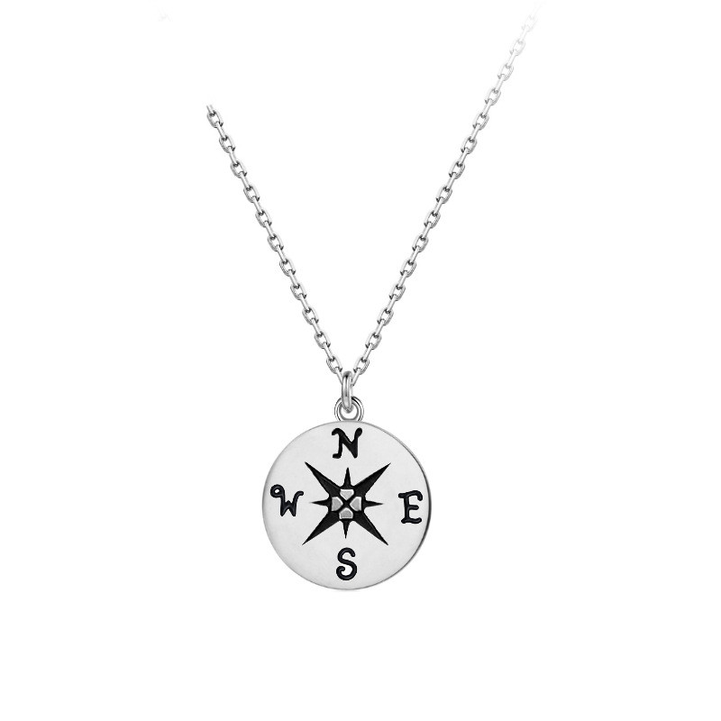 Necklace Compass Fashion Retro Style Men's And Women's Trendy Clavicle Chain