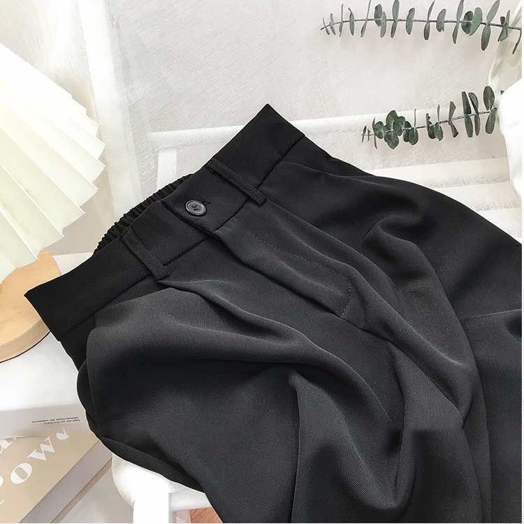 Suit Pants Women's Thin Style High Waist Wide Leg Pants Loose Straight Nine Points West Pants - Image 12
