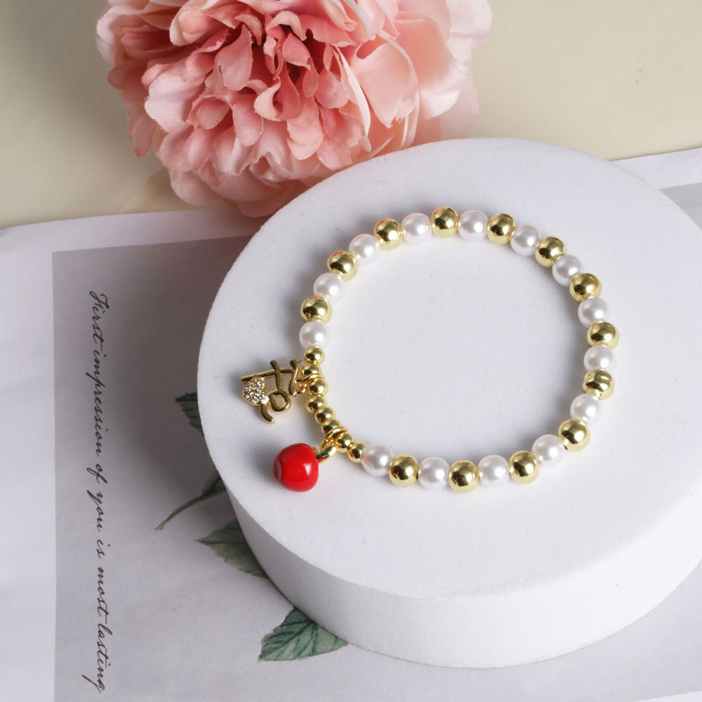 New Drip Oil Rabbit Love Pearl Bracelet - Jewelry & Watches