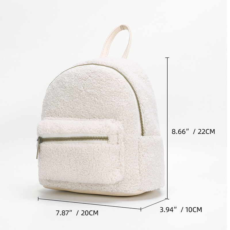 Teddy velvet small backpack be