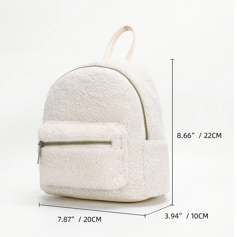 European And American Shoulder Bag Girls In Autumn And Winter - Teddy Velvet Small Backpack Be