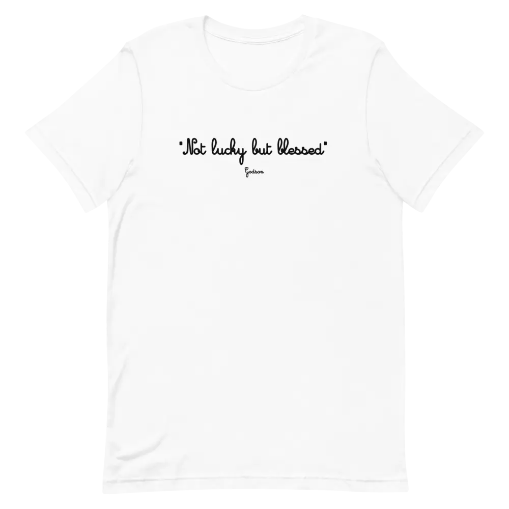 Unfortunate, But Blessed - White Printed Short Sleeves
