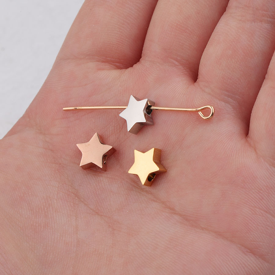 Star Hole Bead Stainless Steel Mirror Polished