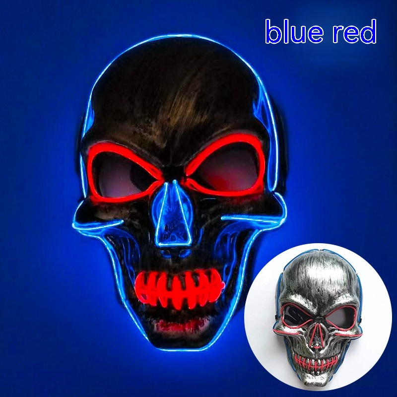 Blue Red Two Tone Skull