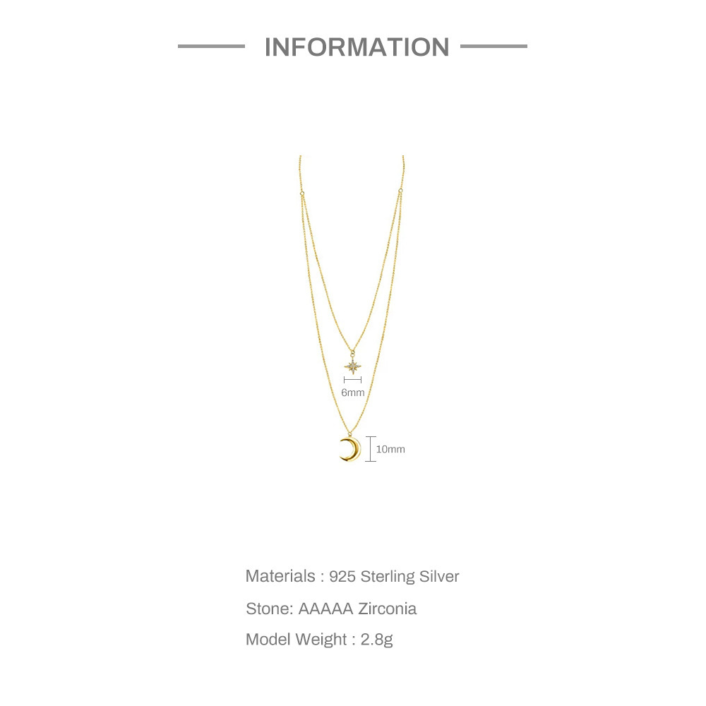 Title 4, Collana da donna in argento sterling a doppio s...