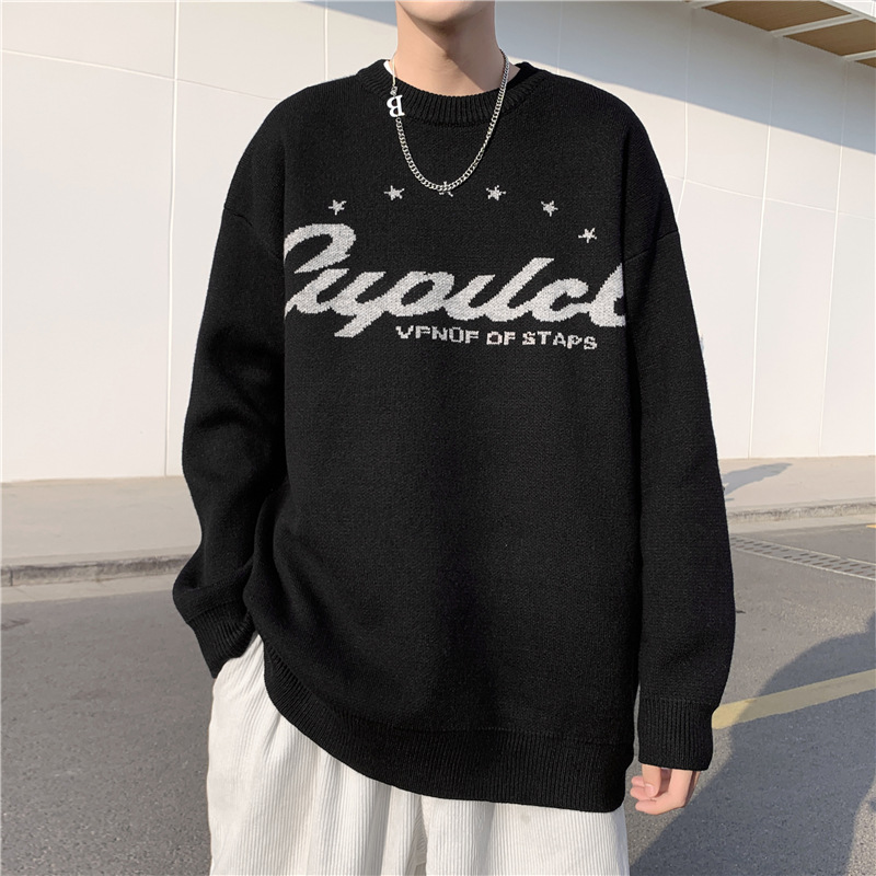 Youth Sweater Men's Warm Thick Bottoming Shirt Round Neck