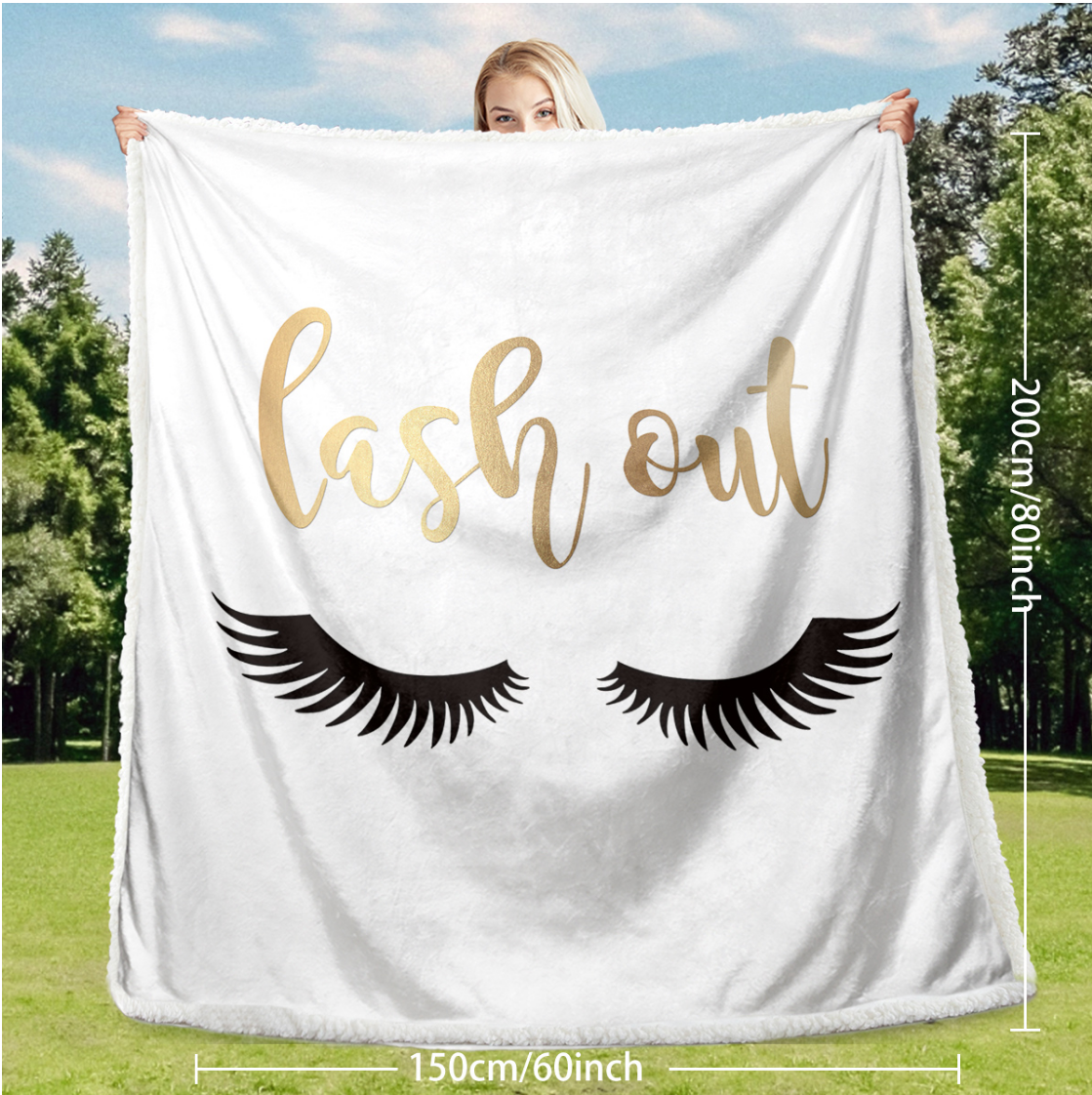 Flannel Velvet Blanket Long Eyelashes_voghion.com