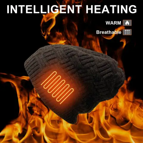 Unisex Fleece Hat Winter Warm Hat USB Rechargeable Electric