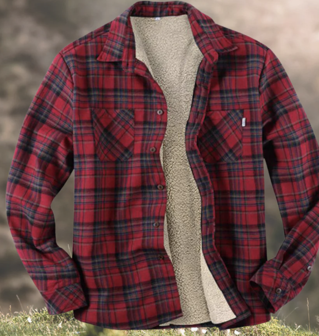 Men's Plus Fleece Warm Shirt Jacket