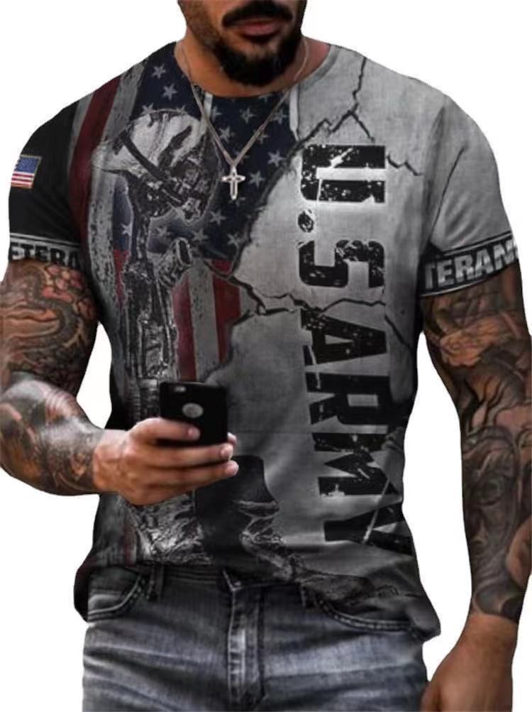 Title 1, Mens Round Neck Printed Bottoming Shirt T-shir...