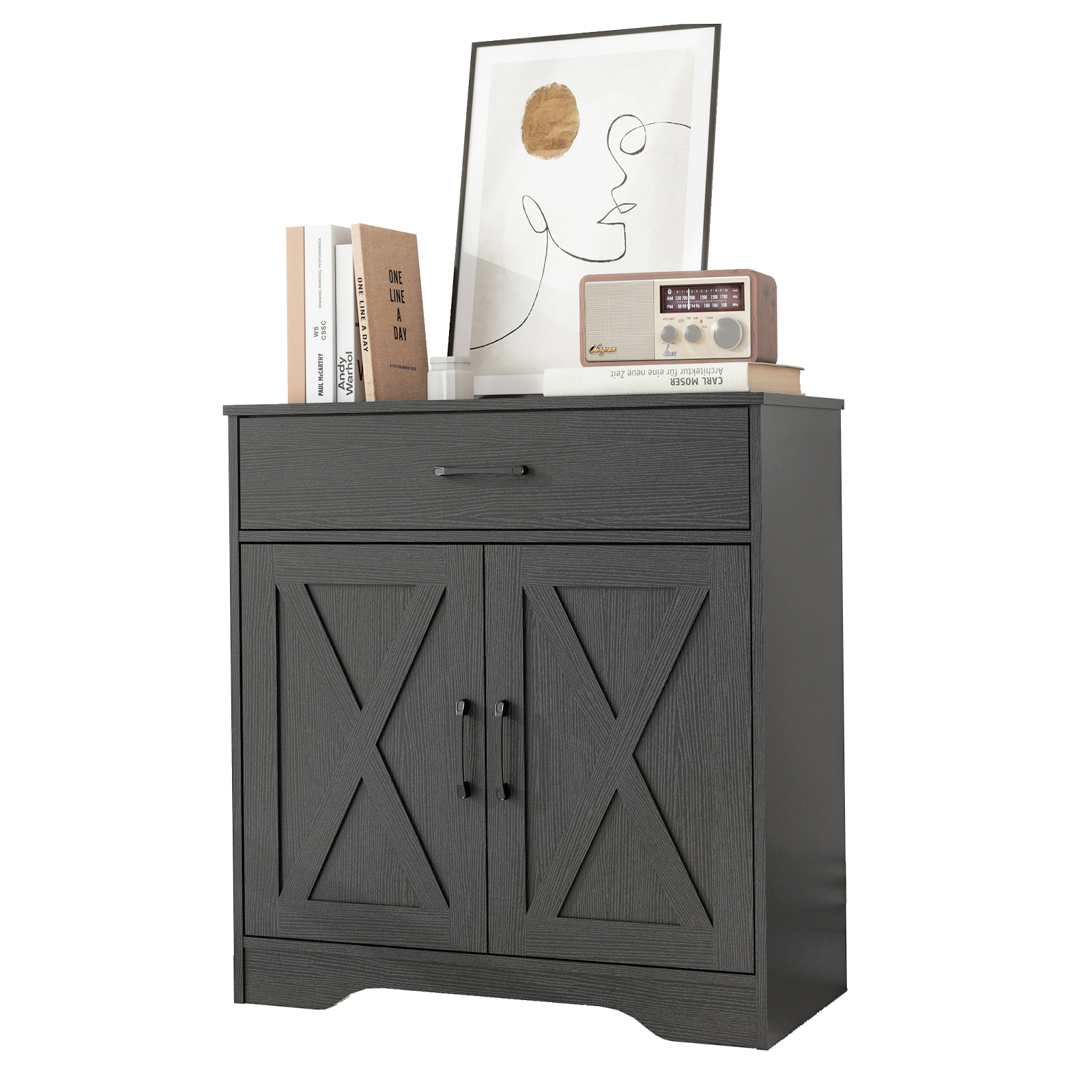 Farmhouse Accent Cabinet Entryway Storage With Drawer Living Room Sideboard