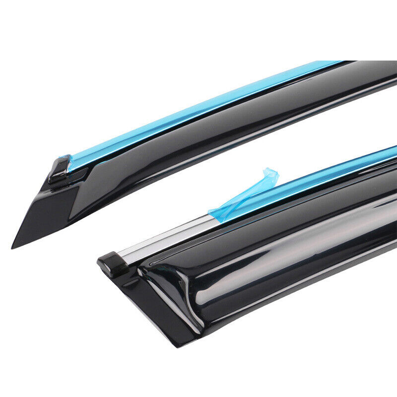 Mugen Style Acrylic Window Visors W- Chrome Trim 4Pc Set 8