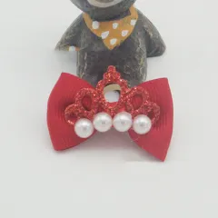 Pet Supplies Head Flower Head Elastic Bow Hair Accessories - Big Red - View 1