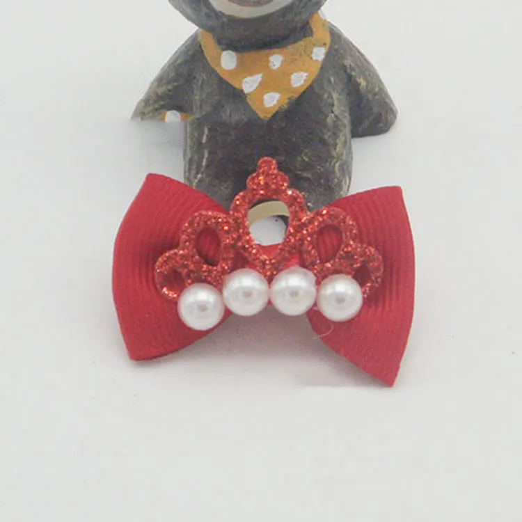 Pet Supplies Head Flower Head Elastic Bow Hair Accessories - Big Red