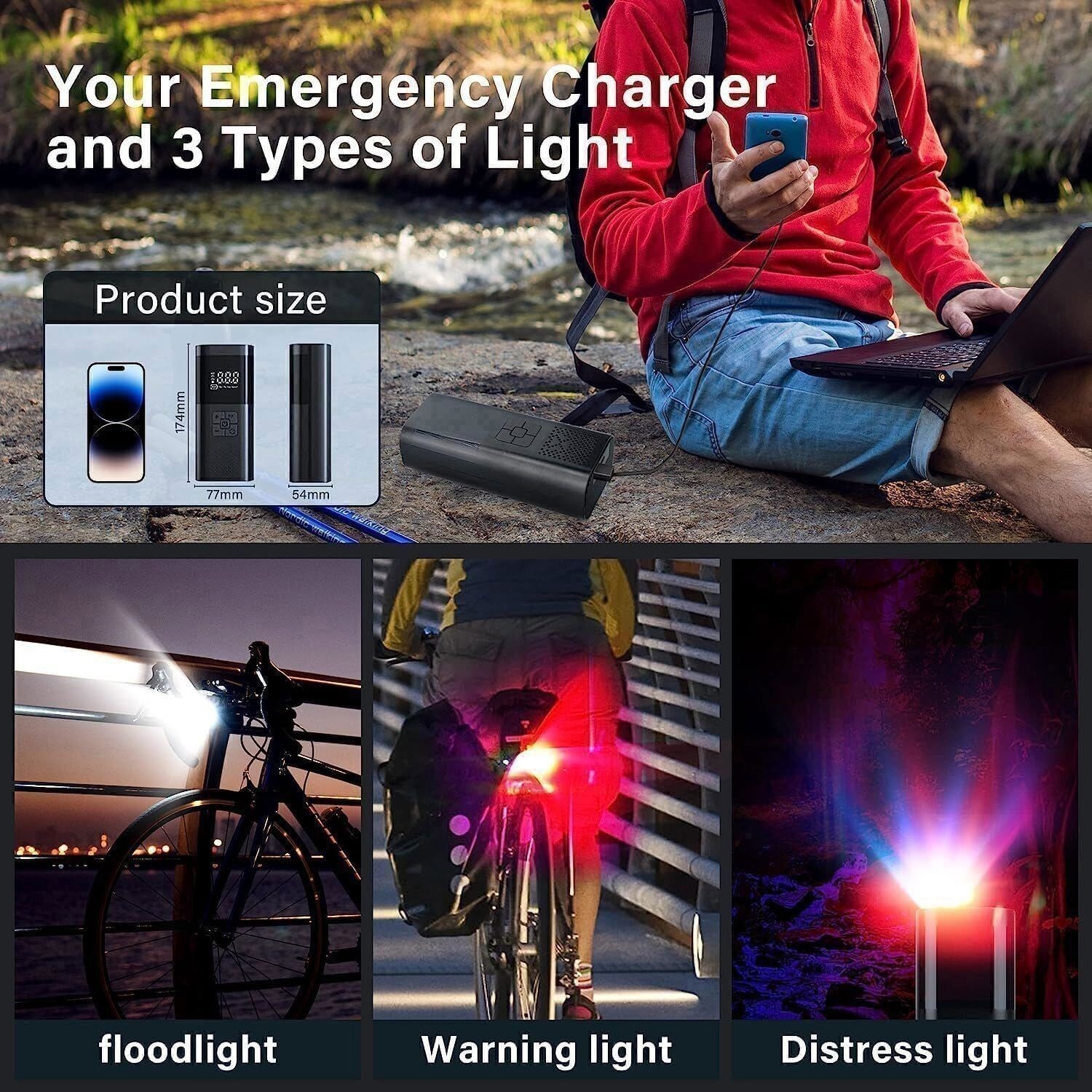 Electric Air Pump Tyre Inflator Portable Compressor For Bike Motorcycle Car — image 10