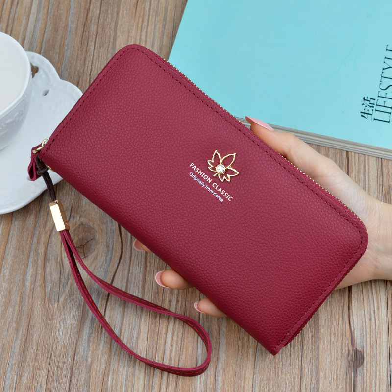 Large capacity Zipper Wallet Ladies Long Fashion Women's Clutch Bag Red - Shop at LoveMi
