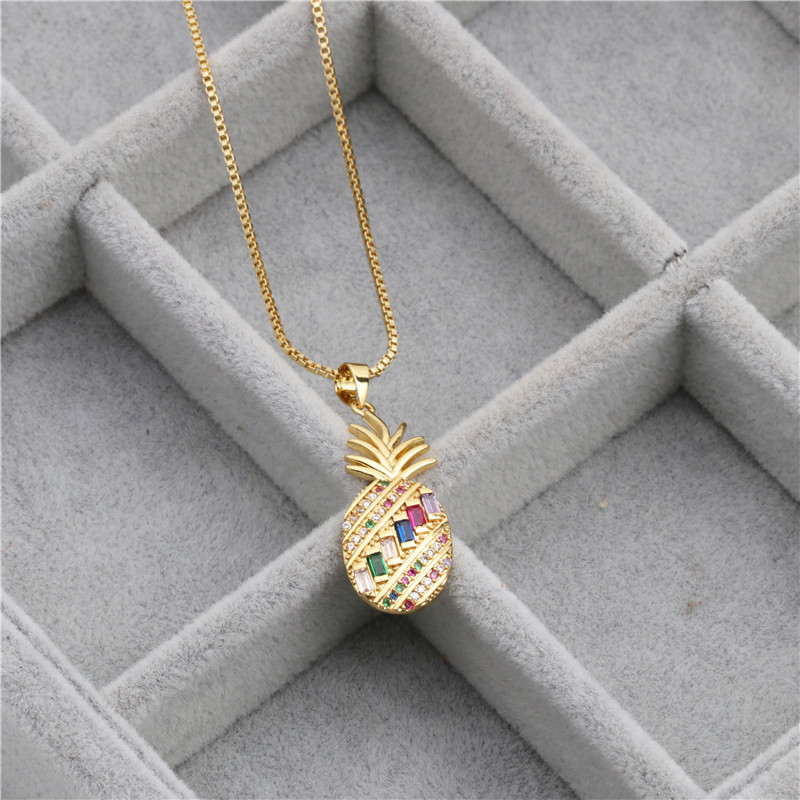 Title 7, Fruit Pineapple Pendant Necklace Fashion Retro