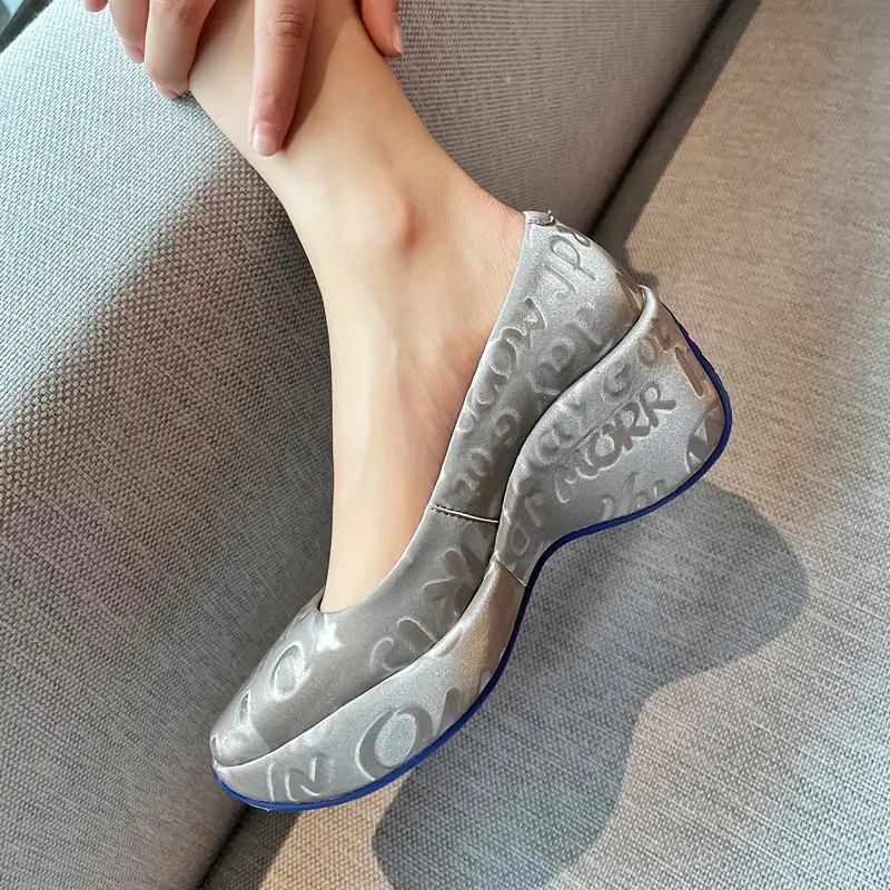 Square Toe Platform Shoes Women All Match Shallow Mouth