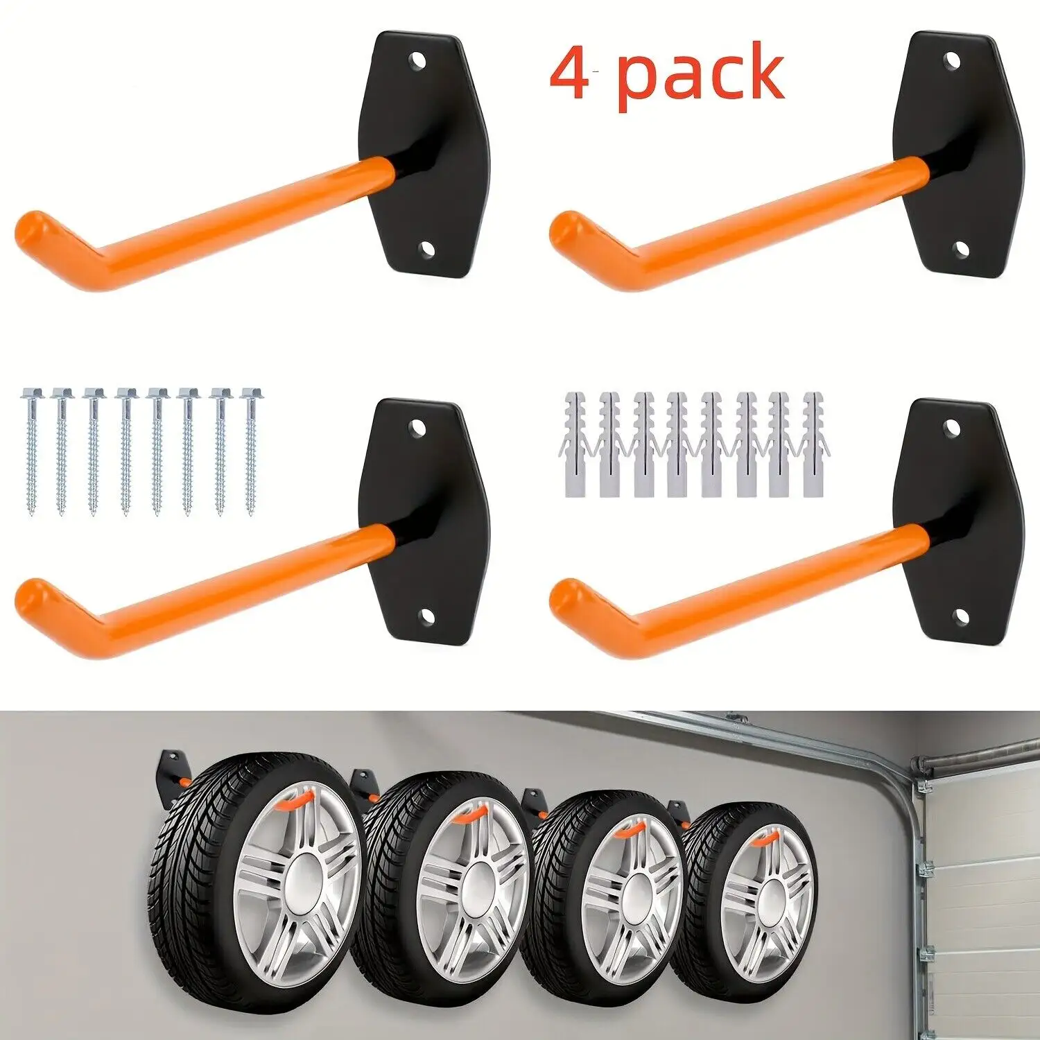 4x Car Tire Wall Mount Brackets, Rim