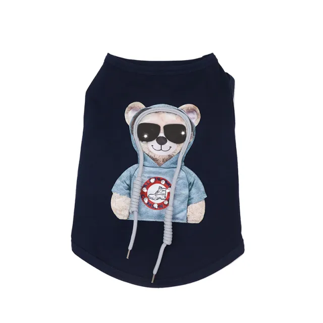 Teddy Clothes Summer Thin Vest Bear Cartoon Black - Shop at LoveMi
