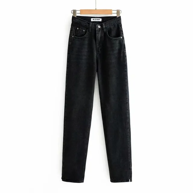 Side Slits And Mopping The Floor Are Thin Straight leg Pants Black - Shop at LoveMi
