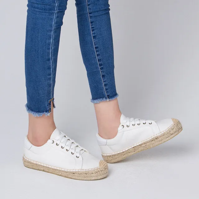 White Platform Canvas Lace up Shoes White - Shop at LoveMi
