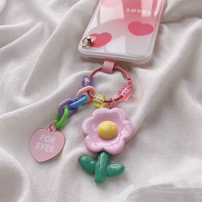 Japanese Girls Sweet And Cute Frosted Two Tone Bear Soft Candy Keychain Pink2 - Shop at LoveMi