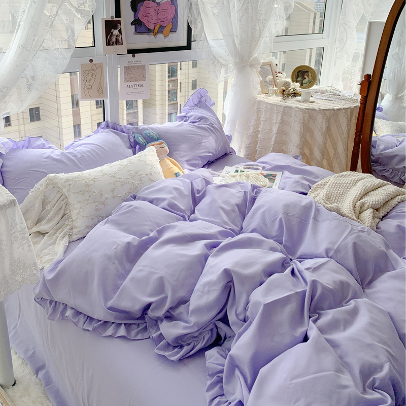 Cream Series Girl Lace Single Three piece Set Purple - Shop at LoveMi