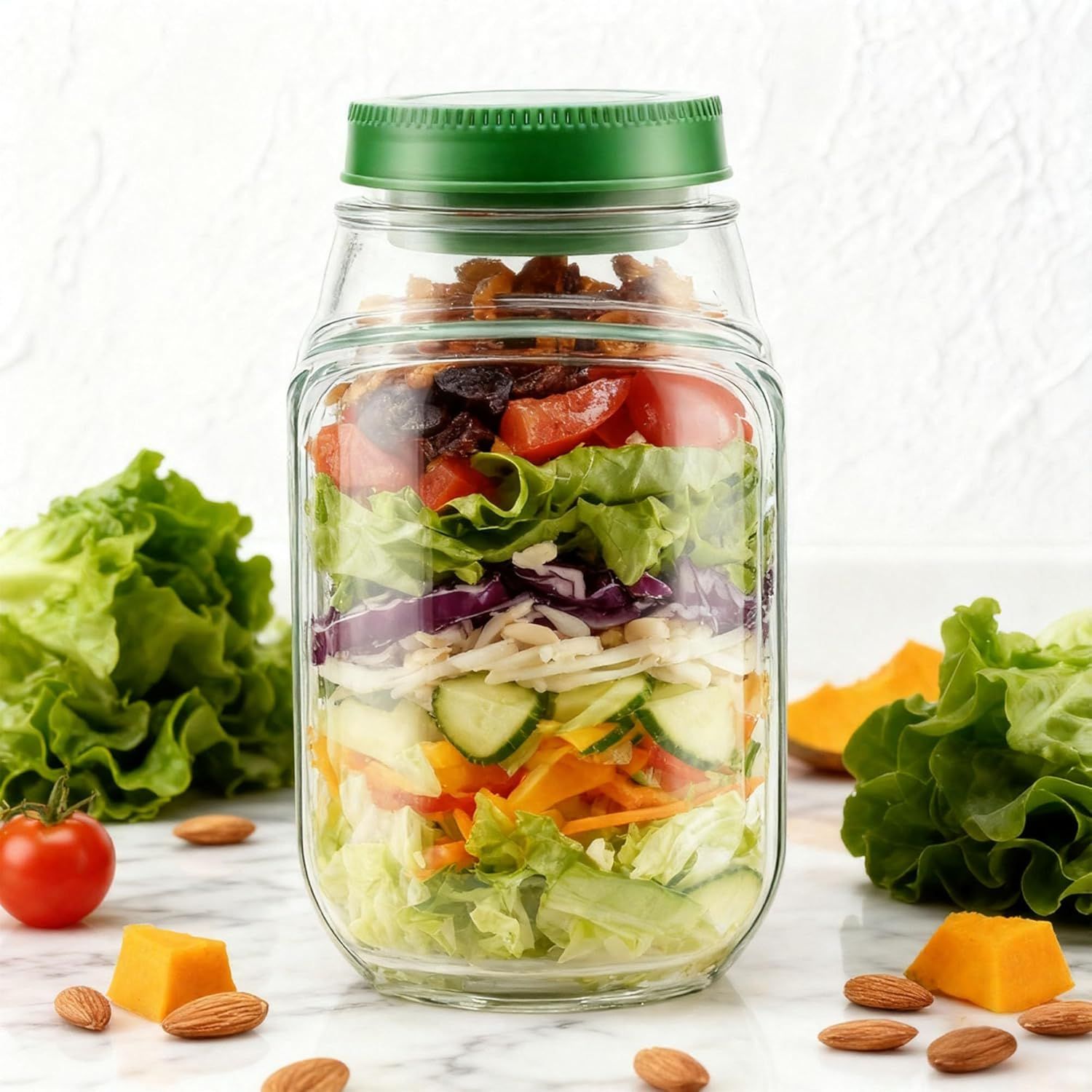 Salad Container With Side Opening, Leak-Resistant Design With Dressing Cup & Lid, Dishwasher & Freezer Safe For Office, Travel & Outdoors. — foto 4