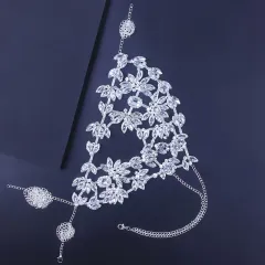 Fashion Accessories Exaggerated Rhinestone Mask Ball Party Performance - Silver - View 1