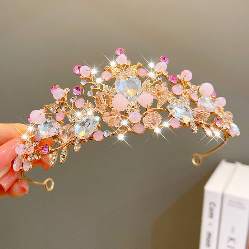 Sweet Fashion Jewelry Hair Accessories Multicolor Pearl Crown Banquet Birthday Fashion Princess Headband Girl Kawaii Crown Crown Headband Headgear ... - Shop at LoveMi