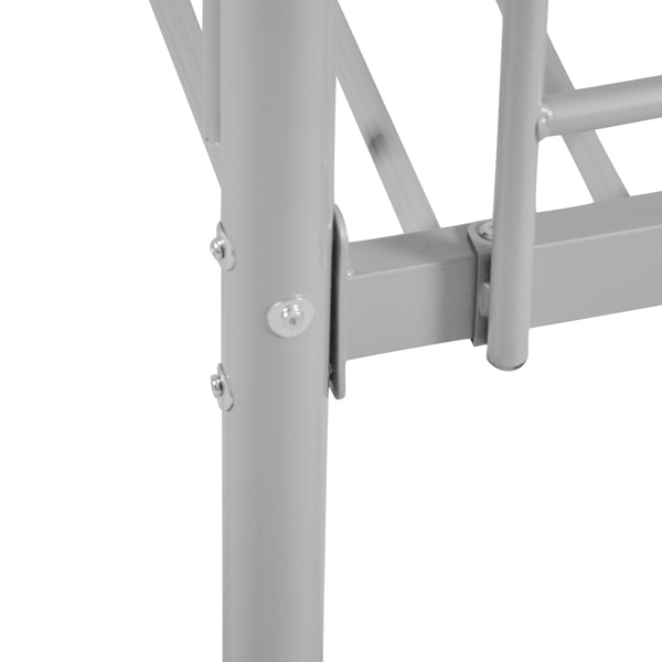 Iron Bed Bunk Bed with Ladder for Kids Twin Size Gray β photo 7
