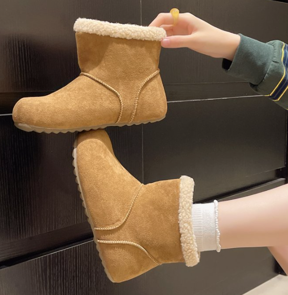 Faux Suede Ankle Snow Boots, picture 4 of 5
