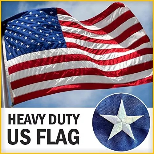 USA Flag 3x5Ft Heavy Duty Outdoor Flag. we ship only inside the US, USPS First Class Package 2 Day Handling , 2-5 Day Shipping. 3'X5' ft American Flag US USA Country Flags, EMBROIDERED Stars, Sewn Stripes, Brass Grommets by KT Deals Product Features Made 