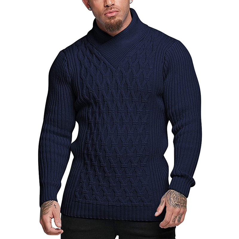 Sweater Men's Solid Color Long-sleeved Sweater Code