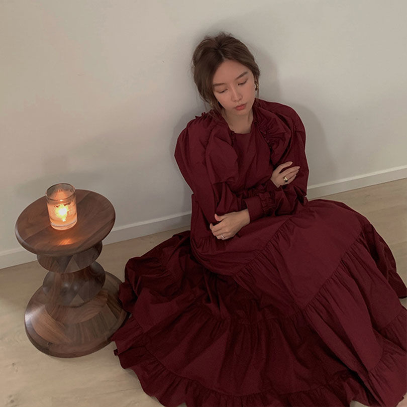 Puff-Sleeve A-Line Maxi Dress, picture 5 of 5