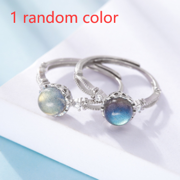 S925 Silver Jewelry Fashion Temperament Bracelet Moonstone Crown Diamond Ring