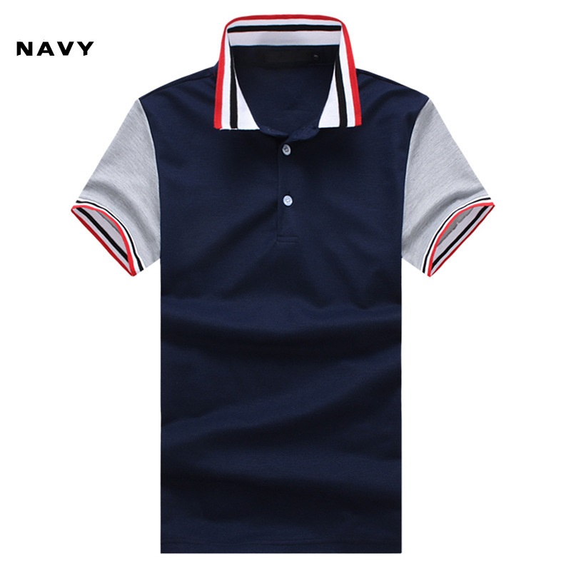 Title 2, Summer Mens Casual Slim Polo Shirt with Thread...