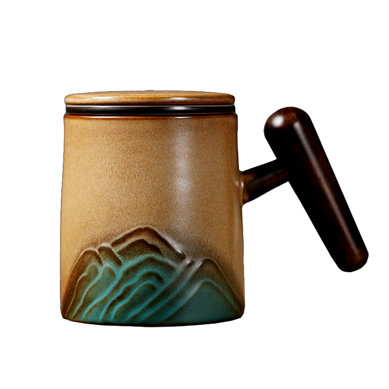 Ceramic Tea Water Separation Cup Office Kiln Change