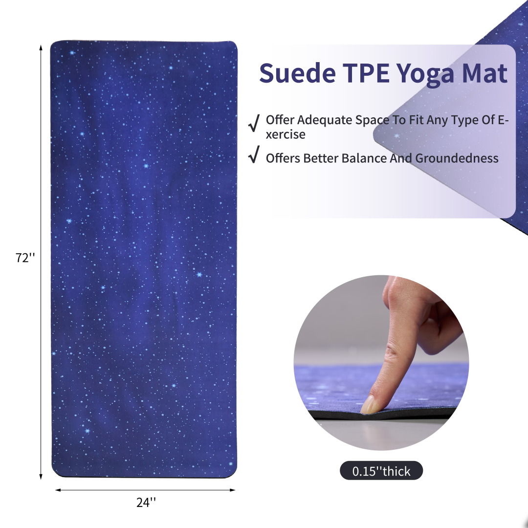 Yoga Mat, Exercise Yoga Mat Print With Non-Slip Design, Professional TPE Exericise Mat, 72 X 24 Multi-Purpose Workout Mat For Women, Pilates Fitness And Floor Exercises