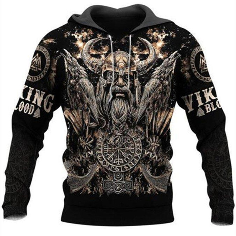 Fashion Street Trend Men's Viking Mythology Sweatshirt