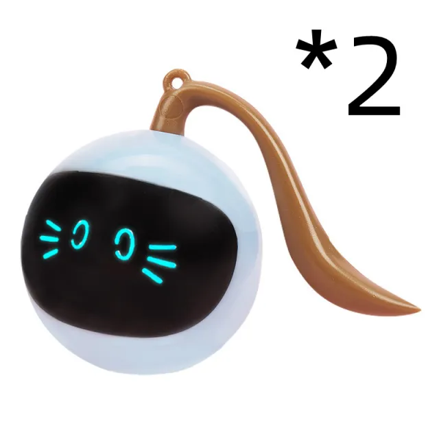 Pet Smart Interactive Colorful LED Rotating Ball 2Pcs Black - Shop at LoveMi