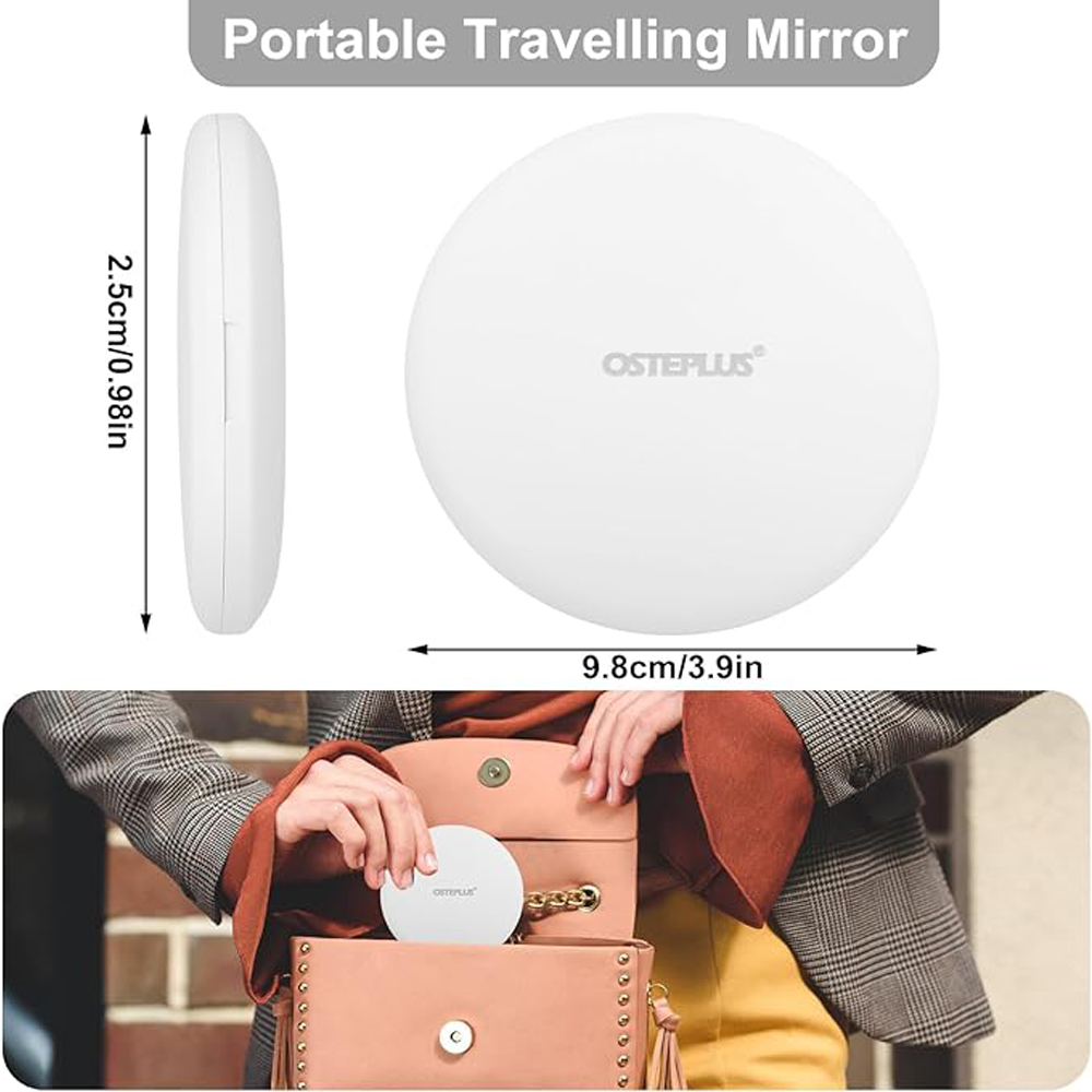 Travel Makeup Mirror With LED Light,  Magnifying Mirror With Light Perfect Wife Birthday Gift Ideas, 3.5 Inches 2 Side Compact Mirror Portable For Handbag, Purse, Pocket