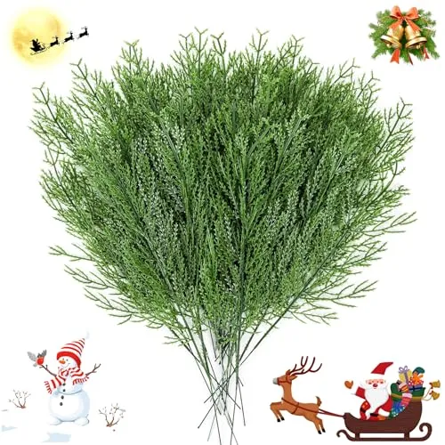 NOVWANG Artificial Pine Branches, Artificial Cedar Stems And Artificial Snow Pine Branches For Christmas Decoration Christmas Picks For DIY Garland... Green - Shop at LoveMi
