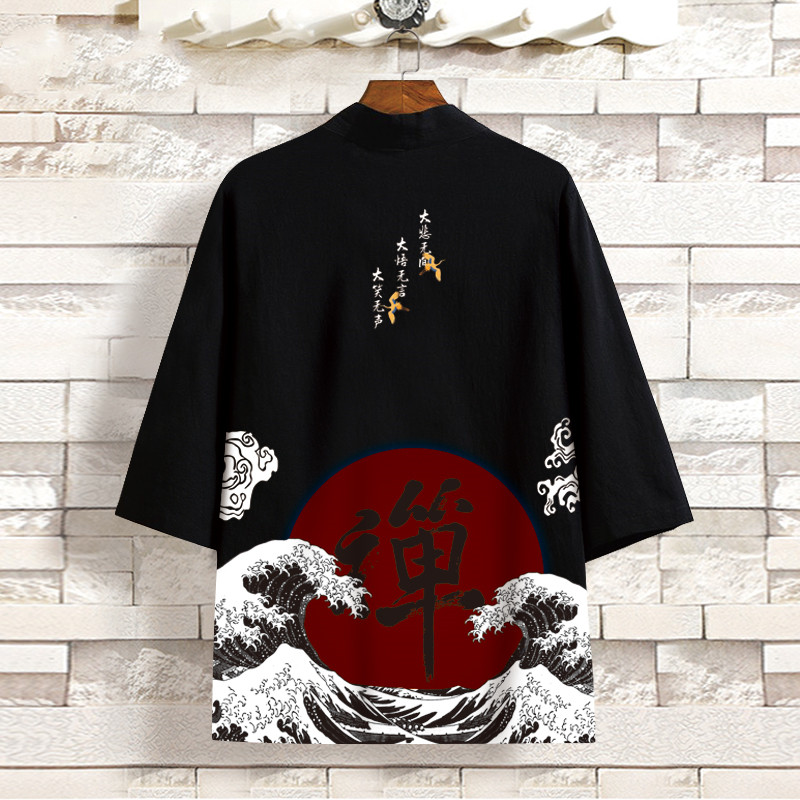 T-shirt Shirt Japanese Tang Suit Five-point Sleeve Trend